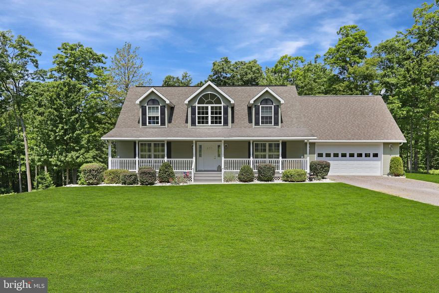 If looking for a move-in ready home, this immaculate Cape Cod style home built in 2007 is for you.  This home has 3 bedrooms and 4 baths.  Master bedroom and master bath are located on the main level. The finished basement includes a bedroom and a full kitchen, which leads out to a covered concrete patio.  Relax outdoors on the front porch or enjoy the privacy of the covered rear deck. Park in the 2-car attached garage on the main level or in the 1-car garage on the lower level. Located in a pristine neighborhood, enjoy living in the country with quick and easy access to the interstate.