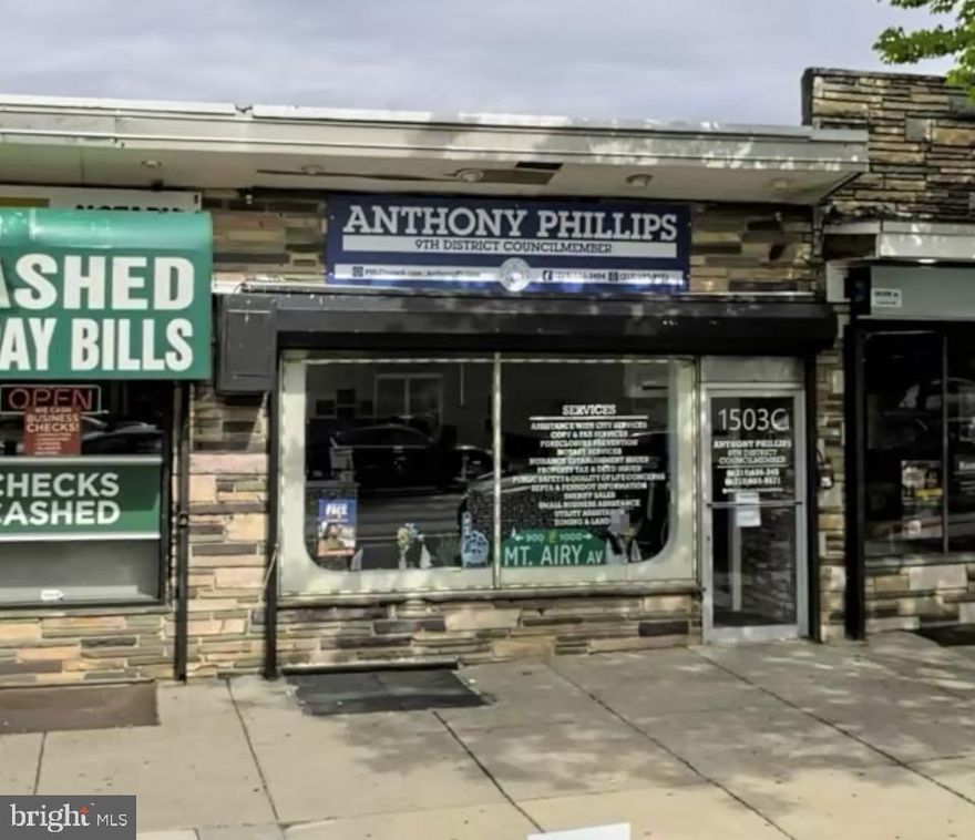 Move in ready commercial space located on a Vibrant Mt Airy Corridor. Location close to Montgomery County and easy access to many areas of Philadelphia. This location is great for Retail/Office & Service businesses. The building has two finished levels (first fl & lower level), dual HVAC units, 2 bathrooms, a kitchen area and rear exit. There are two off street parking spots located in the rear. Currently being used as a City Council office. Security gate in front and rear of property. Great for new business - expanding business or investor. Call to schedule appointment.