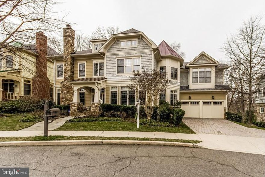 Spectacular home built 2005 by Yeonas&Ellis in Woodmont. Four levels of elegant design & quality finishes: granite, HW floors on main, 2nd & third floor, 10ft+ ceilings on main, chefs' kit, bfast, rm, 2 lvl deck, attached 2-car garage. Great location E-Z  access to DC, airport, near Potomac River, Windy Run Park in neighborhood, walk to trails, shops, & restaurants. Call showing contact. ONLY One!