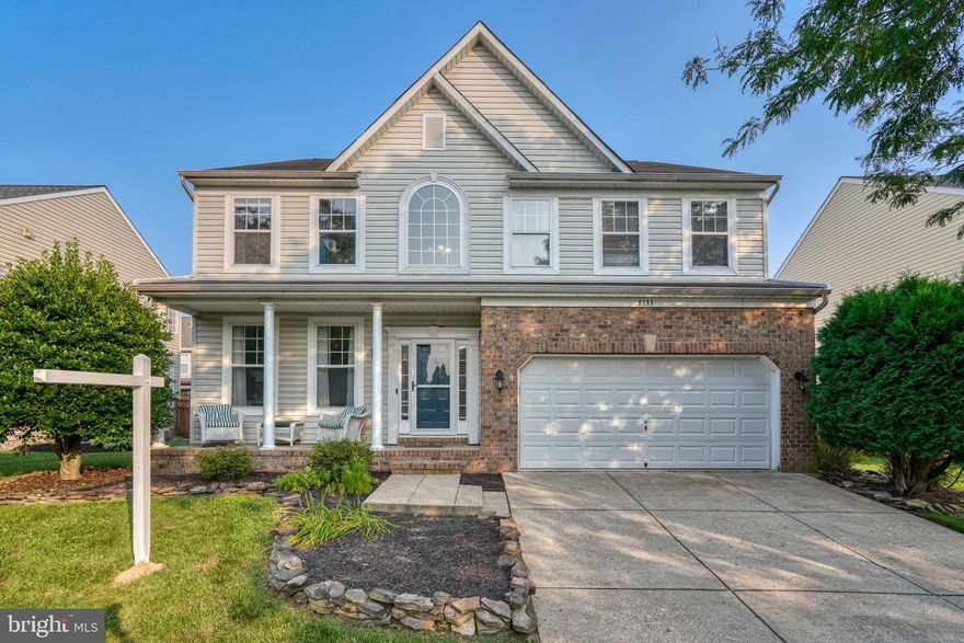 Wonderfully appointed Danbury Model within the Daniels Purchase community boasting almost 4000 sq ft of living space. 4 BR/4.5 BA,  gleaming hardwoods on the main level foyer, living room, office/den & half-bath. Through the foyer enter the Eat-in-Kitchen  w/ an abundance of cabinet/counter space, SS appliances, tiled floors, breakfast bar & granite counters. The 2 story family room just off the kitchen w/ gas fireplace & expansive mud/laundry room w/ access to the 2- car garage.  Upper level offers 4 BR & 3 BA. Primary bedroom w/ LVP flooring, walk-in closet & full bath w/ dual vanity, jacuzzi soaking tub & updated shower. Jack-n- Jill bath accompany the 2 upper level BRs & Guest BR w/ private full bath.  Finished lower level rec room w/ LVP flooring, possible 5th BR, full bath & storage room. Rear yard offers a spacious paved patio & mature evergreens for added privacy.  Enjoy all the amenities this community has to offer - Pool- Playground-Tennis/Basketball Court-Field & Pavilion.  Conveniently located within 20 mins to Baltimore, Annapolis & 30 mins to DC.