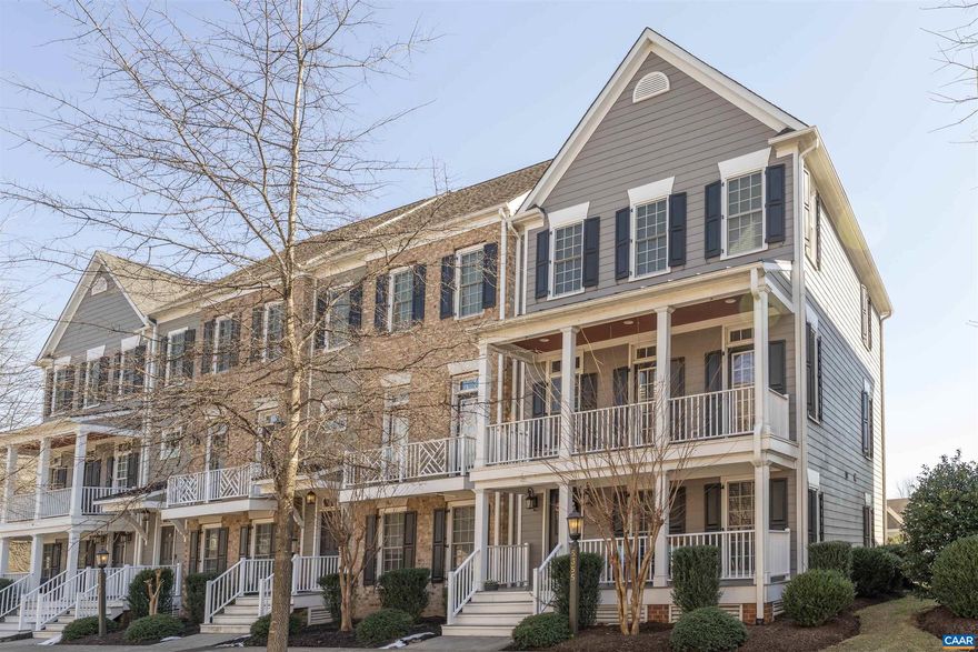 Immaculate end unit with lots of natural light to brighten this home?s open living area with 9? ceilings.Entry level has front porch,spacious foyer,bedroom or office with full bath and 2 car garage. The main level offers easy flow from living, kitchen and dining areas. Relax on the upper covered front porch off the dining rm or open deck from living rm. Kitchen features granite counters contrasting with plentiful white cabinetry,induction cooktop,stainless steel appliances. Third floor primary bedroom and bath with dual vanities,two more bedrooms,bath and laundry. Beautifully maintained. HVAC regularly serviced.Home warranty included for buyers.,Granite Counter,White Cabinets