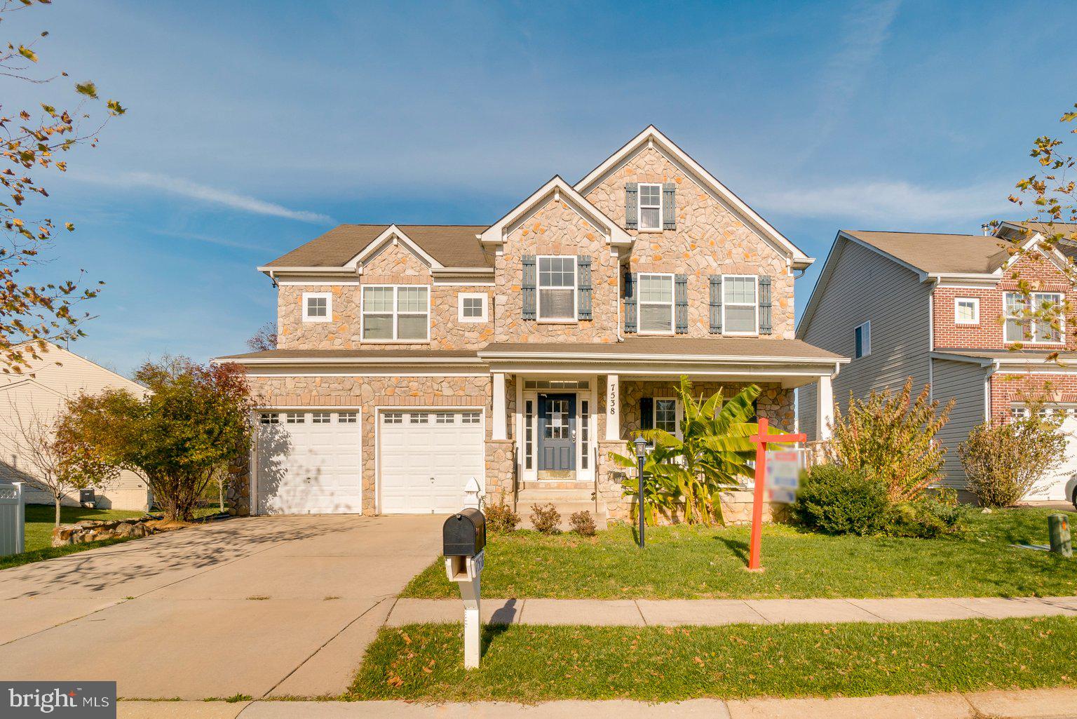 Opportunity Knocks for this beautiful stone front colonial. Features large open floor plan with 2 story entry foyer, spacious living room & dining room, enormous kitchen with island, breakfast are and spacious family room with gas fireplace. The 2 car garage, garage mudroom and powder room round out the first floor living space. Upstairs are 4 spacious bedrooms, including large primary bedroom with private bathroom, featuring double sinks, walk-in shower and soaking tub. Venture downstairs to the basement which is 1400+ sqft of potential living space along with rough-in for a private bath and walk-out to rear yard. This home is your canvas to create your perfect future home.