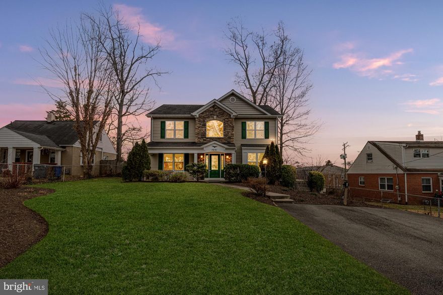 Welcome to 7221 Tyler Avenue, a beautifully designed custom-built, 4-bedroom, 4-bath Colonial in the highly sought-after Tyler Park neighborhood. Built in 2012 and offering 3,131 total finished square feet, this light-filled home showcases modern finishes, an open floor plan, and flexible living spaces, all just moments from parks, commuter routes, and downtown Falls Church. The current homeowners have made significant investments in sustainability, including fully paid-off solar panels that greatly reduce energy costs, a home energy battery, a 240V Type 2 EV charger conveniently installed in the private driveway, and blown insulation in the attic. The home features a completely integrated networking system with built-in security cameras, and additional upgrades include hardwoods installed in all of the bedrooms, and new appliances including an induction range / oven, refrigerator, dishwasher, and heat pump water heater.

When you enter the front door, a gracious two-story foyer sets the tone, flanked by a formal dining room and a spacious living room ideal for entertaining. The main level features gleaming hardwood floors, and a main-level bedroom and full bath, perfect for guests, an au-pair suite, or in-home office. The chef’s kitchen is equipped with granite counters, a large center island with breakfast bar seating, stainless steel appliances, ample cabinetry, a walk-in pantry and eat-in kitchen table. Step directly from the kitchen onto the backyard deck, ideal for grilling and eating al-fresco.

Upstairs, the serene primary suite impresses with a walk-in closet and a spa-like bath featuring a granite-topped double vanity, large stand-alone shower, and sleek soaking tub. Two additional spacious bedrooms, a well-appointed hall bath, and the washer and dryer complete the upper level. The fully finished basement offers abundant recreation space, recessed lighting, a full bathroom, and storage room.

7221 Tyler Avenue is located directly across from Tyler Park, with playgrounds, gazebos, soccer field, and a basketball court. While not governed by an HOA, the neighborhood provides a wonderful sense of community, with friendly neighbors who organize gatherings and support one another, offering the advantages without the fees. With easy access to major commuter routes, Washington, DC, and only 2.8 miles to Metro, this exceptional home blends comfort, design, sustainability and convenience in a truly unbeatable location.