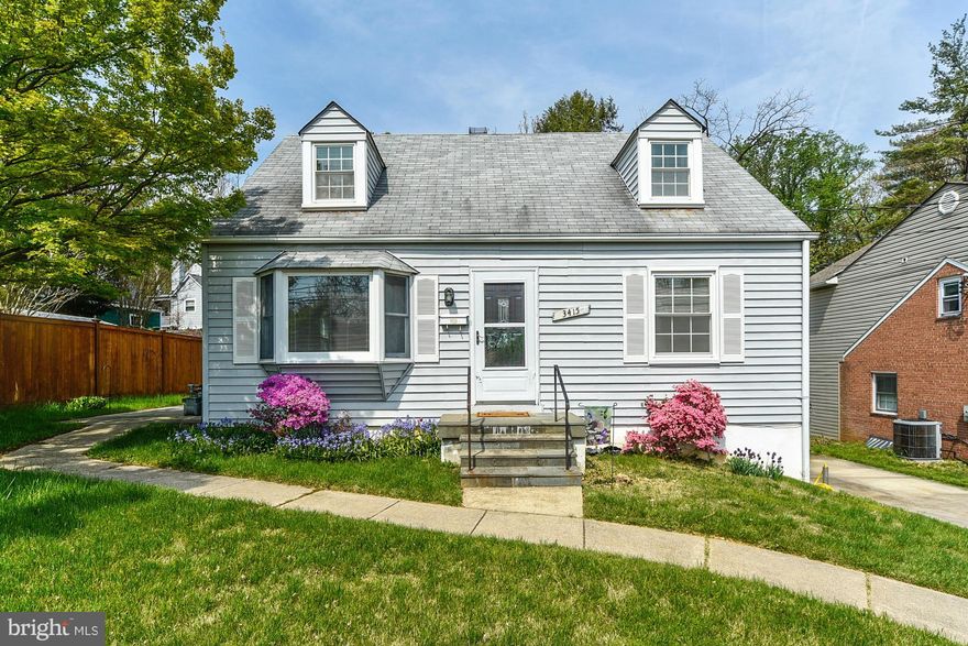 New Price, Motivated  Seller! Delightful Cape in the Heart of Kensington with so much potential.  Refinished hardwoods, new carpet, freshly painted though out.  Main level features living room, table space kitchen plus 2BR & 1FB.  Upper level contains large room with dormer windows & hardwood floors plus large storage area. LL has workshop, laundry, 1FB . Blocks MARC Train