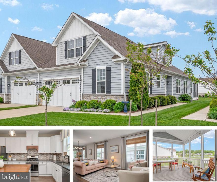 Welcome to easy coastal living in the sought-after 55+ community of Bay Bridge Cove! Perfectly positioned on a premium pond-front lot, this beautifully maintained 3 Bedroom, 3 Bath home offers the lifestyle buyers dream about — peaceful, social, and low maintenance with resort-style amenities just moments away.

Inside, the bright and inviting kitchen is truly the heart of the home, featuring stunning marble countertops, a spacious bump-out dining area, and the perfect vantage point to enjoy glowing sunsets over the pond while preparing dinner. The thoughtfully designed floor plan includes a convenient first-floor guest bedroom and full bath, ideal for visiting family and friends.

The spacious screened porch and outdoor living spaces take full advantage of the home’s quiet setting, where the largest pond in Bay Bridge Cove — complete with a lighted fountain — creates a serene backdrop and evening ambiance. Thanks to the unique positioning of the homes, a natural breeze flows beautifully through the north-facing windows and porch spaces, making outdoor living even more enjoyable. Additional highlights include propane hard-wired for grilling, an irrigation system with five watering zones for easy lawn maintenance, and energy efficiency benefits from the attached duplex design helping absorb summer heat.

Upstairs, the expansive owner’s suite offers a relaxing retreat, while additional guest accommodations provide flexibility for hobbies, visitors, or office space. And perhaps one of the sellers’ favorite features of all? The fantastic neighbors and incredibly peaceful atmosphere tucked away from road and traffic noise.

Bay Bridge Cove residents enjoy an unmatched lifestyle with a stunning clubhouse, outdoor pool, fitness center, tennis and pickleball courts, dog park, community garden club, walking trails, and an active social calendar full of clubs, gatherings, and events. This is more than a home — it’s a lifestyle.

A rare opportunity to own a private, pond-view home in one of the area's most desirable communities.