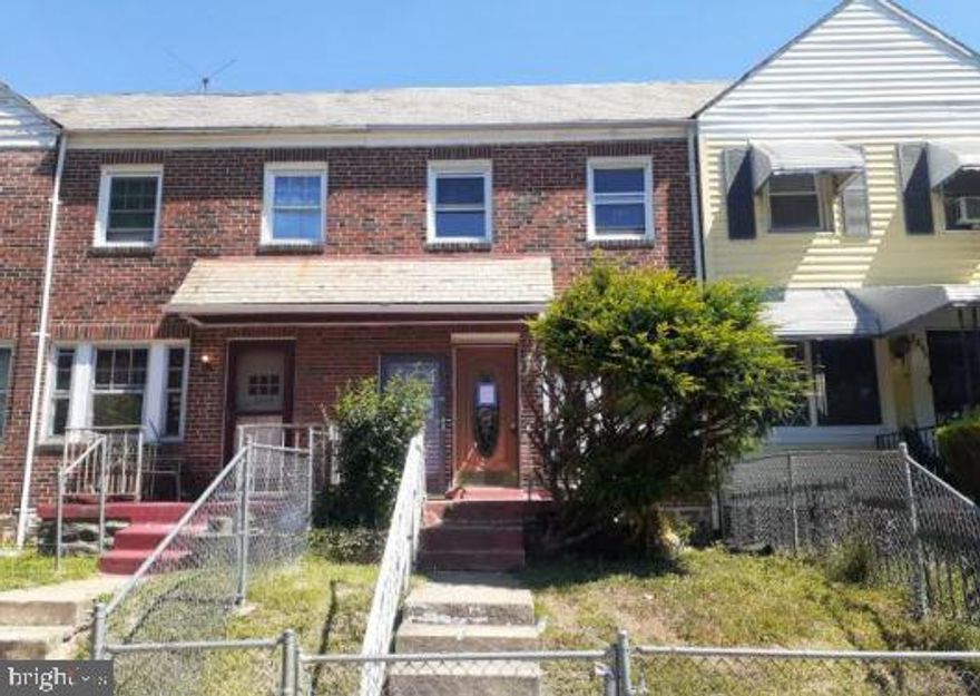 Opportunity awaits in this two bedroom, one bath rowhouse. Work is required to make this home move in ready but could be worth the effort. Whether you decide to customize this home for yourself or rent it out, this house could be a great option.