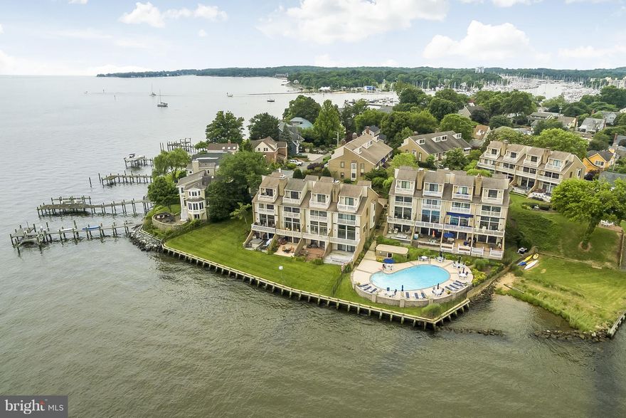 Unparalleled views of the The Severn River, Chesapeake Bay and Naval Academy on Spa Creek from this completely renovated & professionally designed End unit Townhome in the coveted Horn Point gated community.  Approx 2800 sq ft+ of superb finishes and features. This is lock and leave luxury living with the ability to walk to everything in Eastport and Downtown Annapolis. Waterside pool on premise.