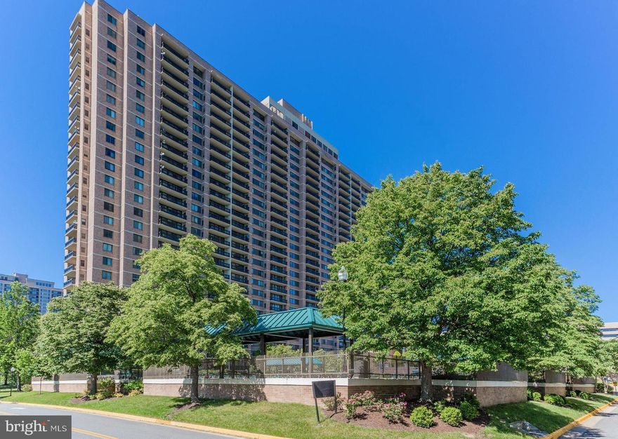 **Seller is offering up to $10,000 Buyer credit with ratified contract!!**  TOTALLY RENOVATED!! Largest 2 bedroom floorplan...very open and bright.  2 bedrooms, 2 full bathrooms with floor-to-ceiling windows and spectacular views. Spacious rooms & BAs offer plenty of living & also closet space, incl large walk-in closet in the primary BR. LVP floors throughout, with marble in bathrooms! Assigned garage parking space with direct access to a secure building. There is also an extra storage unit. Home has all new everything...paint, lighting, doors, floors, kitchen, baths, etc. Kitchen has stainless GE appliances w/double oven, huge refrigerator, built in microwave and dishwasher. Brand new washer and dryer in laundry room.  Double vanities in both bathrooms, with beautiful walk-in shower in master bath. TONS OF AMENITIES include swimming pool, two rooftop party rooms, one with view of the Washington Monument, exercise rooms, dry & wet saunas, game rooms (billiards and ping pong), car wash, EV charging stations, library, extra storage areas, secure parking garage & more! Front desk concierge available 24 hours a day to assist with questions, parking, food deliveries, package deliveries, and use of amenities. Convenient location within a block of Target & two large shopping centers for all your needs, just minutes to Shirlington, Ballston, Pentagon, Old Town, Del Ray, and DC! Commuting is easy via Route 7, Interstate 395, Route 50 or local roads, and Metrobus stop at entry that has routes to several metro stations