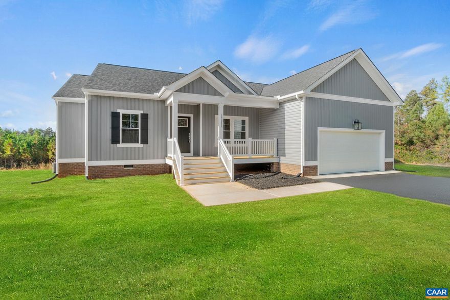 THIS HOME IS A TO BE BUILT, HAS NOT STARTED. The Oakdale is a unique home offering a carefully crafted living space. Step inside and you'll find a beautifully designed dining room that can be used for many other uses. Continuing further, you'll discover the living room, a spacious, open area that seamlessly connects the family room, kitchen and dinette. The family room provides a comfortable setting for gatherings as it opens to the covered back porch (16'x6'8"). The kitchen features an open-air layout with ample counter space and pantry. The primary suite is located at the rear of the home for privacy featuring a spacious bedroom and a luxurious ensuite bathroom complete with double vanity, tile shower, private WC, and 2 walk-in closets. The mudroom features organizational space and entry way to the 2-car garage. Nearby is the laundry room.  On the opposite side of the home, you'll find two additional bedrooms, each with a walk-in closet, and a centrally located full bathroom.  This home is located in Compass Cove, with water-access on the private side of Lake Anna. Offering 1+ acre homesites, select lots include a deeded, covered boat slip. Photos are used for advertising purposes only, upgrades are not included in listed price,Granite Counter,Wood Cabinets