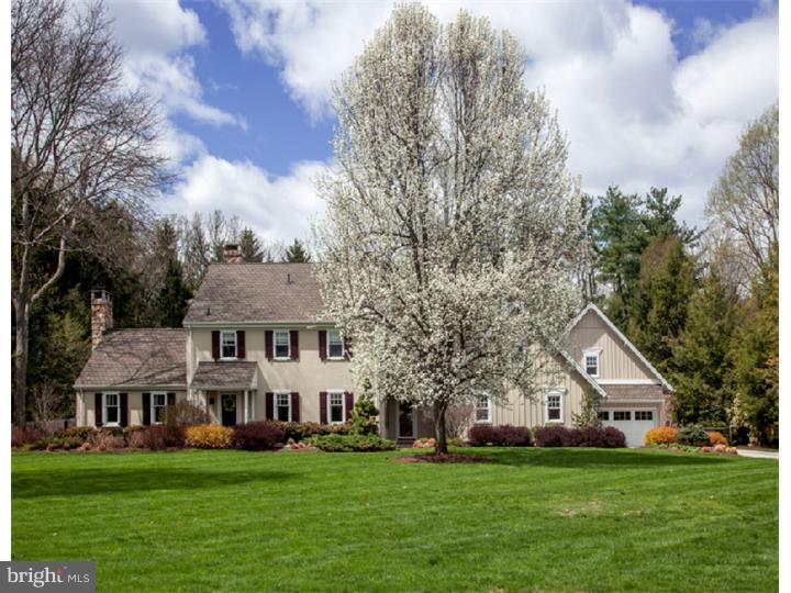 Exquisite custom home with attention given to every detail! This sophisticated Colonial Farmhouse has been renovated & expanded using the finest materials. Situated on 2 private flat acres with beautiful landscape to enjoy year round. A "WOW" gourmet Kitchen & Breakfast Room with antique brick flooring & ceiling beams, center island, Sub Zero, Wolf range, wine refrigerator, neutral custom cabinetry, stone walk in f/p & granite counters. Elegant Dining Rm w/beamed ceiling, chair rail & h/w flooring. Spacious & bright Living Room with cathedral ceiling, gas f/p, cherry built in cabinetry & h/w flooring. Newer Family Rm addition flows off of the Kitchen area and offers radiant floor heating w/ h/w flooring, a gas f/p with stone and brick surround, ceiling fan & door leading to flagstone patio. The 1st Floor Master Suite addition is serene & lovely offering walls of windows overlooking stunning rear yard, a coffered Bedroom ceiling & radiant heat flooring. Master Bath has a double sink vanity, marble radiant heat flooring, oversized shower, fantastic walk-in closet and a 2nd laundry. A formal Powder Room, Mud Room w/ cubbies & Laundry complete this floor. The 2nd Floor provides a spacious Bedroom suite with an updated full Bath & walk-in closet. Additionally, there are 2 more Bedrooms w/ good closet space & another pristine full Bath. A partially finished Lower Level has terrific storage w/ a walk in cedar closet, high ceilings & much more space to finish. The attached 4 Car Garage has a finished bonus room above w/heating & cooling. 2 lush acres of professionally landscaped yard in the top ranked T/E School District. Close proximity to trains, major roads, and all of the fine dining, shopping & recreation the Main Line offers. This is a home the new owner will treasure!