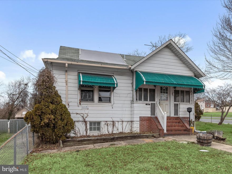 Situated on a spacious fenced corner lot, this AS-IS 3-bedroom, 1 full and 2 half-bath bungalow-style home is brimming with potential! Whether you're a first-time homebuyer eager to bring your vision to life or an investor searching for your next project, this property offers endless possibilities.  Inside, the home features an inviting enclosed porch/sunroom, kitchen, and dining area plus two main-level bedrooms, an upper-level office, and a bonus room as a possible third bedroom providing a solid foundation for renovation. The unfinished basement presents additional space for storage or future expansion, while the detached garage adds convenience and value. Offered strictly as-is, this home is ready for your creative touch. With the right updates, it could become a true gem in the neighborhood!  Major commuter routes include I-895, I-95, I-695 and MD-Rt. 1. Don’t miss out on this fantastic opportunity—schedule your showing today!  
Note: Buyer to verify ground rent.  Select interior photos have been virtually staged.