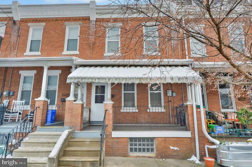 Welcome to 3444 Ainslie Street! This wonderful three-bedroom, 1.5-bathroom rowhome is a perfect blend of comfort and style. The front porch boasts a classic design, with ample space for comfortable seating arrangements. The timeless appeal of the porch invites you to personalize the space, making it an extension of this home's character. As you enter you are greeted with the beautiful original ribbon inlayed wood floors that embrace the living room and dining room. The living room exudes character and warmth, providing the perfect setting for both relaxation and entertainment. The faux mantel is not just a decorative element; it’s a statement piece just waiting for your personal touches. The living room seamlessly flows into the dining room, with elegant columns serving as graceful dividers. These architectural details not only define the spaces but also add a touch of sophistication to the overall design. The columns create a visual distinction while maintaining an open and connected feel, perfect for both intimate family gatherings and larger celebrations. The well-appointed kitchen boasts modern appliances and ample counter space, making meal preparation a delight. Whether you're a culinary enthusiast or simply enjoy the convenience of a functional kitchen, this space is sure to meet your needs. Conveniently located just off the kitchen is a mud room with side-by-side laundry, a powder room and access to the delightful rear yard that provides an oasis in the city, perfect for outdoor activities, gardening, or simply enjoying the fresh air. The upper floor of this home offers three spacious bedrooms, each with ceiling fans and closet space. The three-piece hall bath completes this level and includes honeycomb design ceramic tile flooring, tub shower combination with subway tile surround. This home is equipped with central air, ensuring comfort year-round. No need to worry about the changing seasons, stay cool in the summer and cozy in the winter. East Falls is a unique community surrounded by parks, trails and nestled along the banks of the Schuylkill River and the Kelly Drive recreational loop. It boasts an Urban-Suburban lifestyle and is centrally located for an easy commute to both Center City and the Suburbs. It is close to major roadways or if you prefer not to drive the regional rail line is just a block away and do not forget to stop and enjoy one of the many restaurants, bistros, saloons, shops, or cafes that are in this marvelous community. Don't miss the opportunity to make this delightful home yours! INCLUDES ONE YEAR HSA HOME WARRANTY and transferrable PGW Parts and Labor plan (until 10/2024) that covers house heater, water heater, and electric central air.