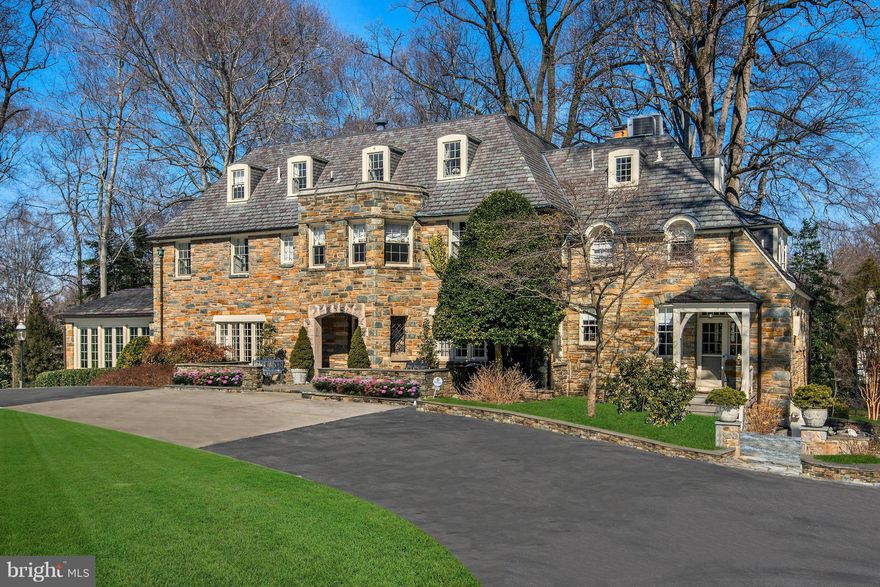 In town estate!  This magnificent manor home is evocative of an English country house, surrounded by mature gardens and private terraces on nearly one acre of grounds. The spacious sunlit public rooms have high ceilings and expansive windows overlooking the gardens. Upstairs features six private bedroom suites and three studies.  By appointment only.