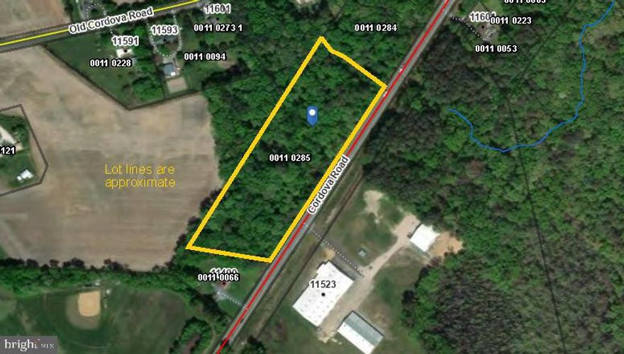Easy access to Route 50 and an easy commute to Easton or across the bridge is this treed 5.5 +/- acre lot located just outside of Cordova zoned AC.