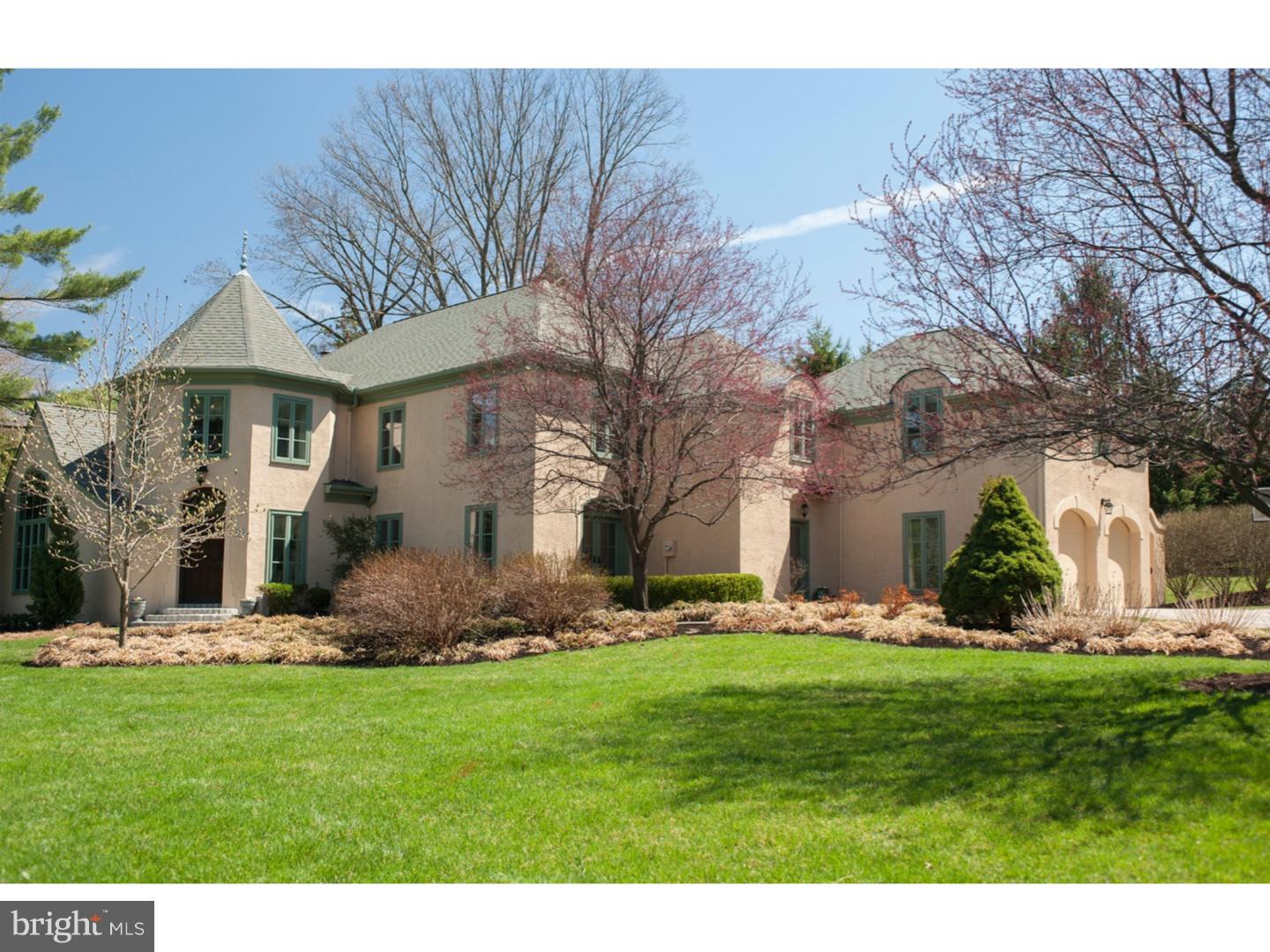 Beautiful Home in unparalleled location with many recent updates. New windows, new granite countertops & kitchen updates, freshly painted, new carpet. An incredible value in one of the Main Line's most coveted neighborhoods. Elegant European inspired Manor Home with architecture that perfectly complements the magnificent setting. Exquisite details and character combine with a modern open floorplan offering great flow for entertaining and everyday living. The dramatic sweeping staircase greets you in the rounded two story Foyer, leading to a center hall flanked by gracefully proportioned formal rooms. A spacious Living Room with a cast stone fireplace opens to the Library with a vaulted ceiling, arch topped window, built in bookcases, decorative fireplace and wet bar. A holiday sized Dining Room features crown molding, wainscoting and French Doors to the outside gardens. The open Kitchen-Family Room- Breakfast Area is highlighted by two sets of French Doors opening to the rear flagstone patio's, picturesque yard & gardens. The centrally located Kitchen features new granite countertops, a new Bosch Dishwasher, new microwave and new stainless steel sink and faucet. The oversized Family room includes a wood burning fireplace and game area. A charming Mud Room offers a convenient transition from the Kitchen to the garage and includes a glass door side entrance. Upstairs the luxurious Master Suite is accessed through a private hallway, opening on one side to a huge Bedroom with tray celling and French Doors to Juliet Balcony, while the other side opens to a white marble bathroom with dual vanities, oversized shower with dual shower heads and a frameless shower door. Multiple closets including a large walk in offer ample storage. Generously sized secondary bedrooms and two additional baths, an exercise room and large Bonus Room with tray celling complete the second floor. Recent additions include all new Jeld-wen clad windows, new second floor carpeting, Kitchen updates, light fixtures, freshly painted. Two HVAC systems with humidifiers, security system, natural gas heat, public water and sewer. Abundant attic storage and an 11 X 6 cedar closet offer plenty of storage. Beautiful exterior gardens, patios and walkways.