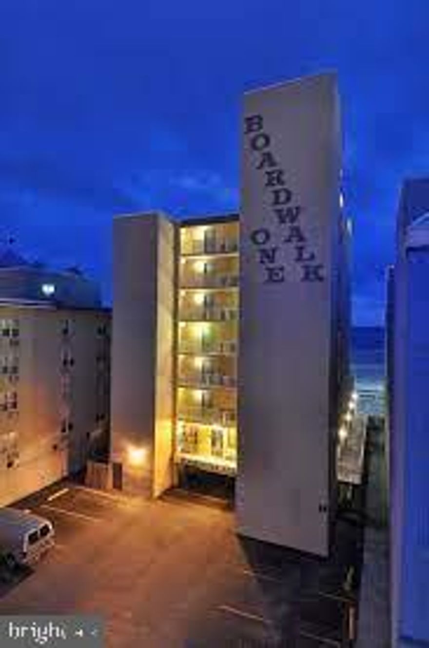 Amazing location! Downtown Ocean City and on the boardwalk. Direct Oceanfront Condo. This sale is a timeshare where you get one week a year, the same week every year. This Unit is for week 24, so actual dates will vary from year to year but it's always from Saturday- Saturday. Next year in 2026 the dates are June 13th-June 20th. This unit is on the 4th floor but the building has an elevator. This condo offers the best expansive view of the beach and the boardwalk. The only extra costs per year after you buy the timeshare are the condo fees, everything else is included in that fee. It comes furnished as all Units at Boardwalk One are furnished the exact same way. Cleaning and linens are included. It has an outdoor pool that is open in season and ocean views from the balcony. This efficiency has two pull down queen beds and two couches. This amazing timeshare can be yours and you will never have to worry about booking your yearly Ocean City vacation ever again.