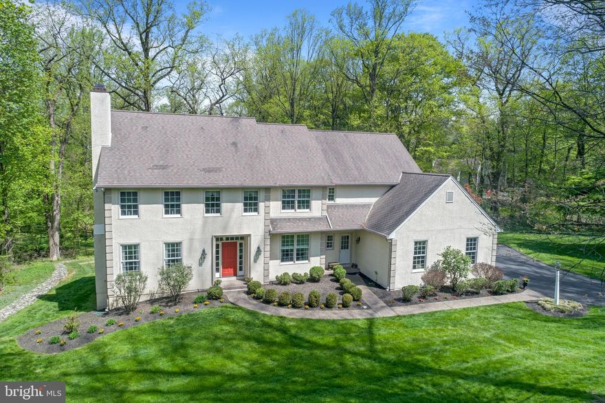 Dont miss this rare, hard-to-find, newer construction home in a wonderful  walk to Wayne  location, close to train, parks, schools, restaurants, and shopping. This 25-year-old home has a tranquil location at the end of a quiet, private lane in top-ranked Radnor School District. Views from the large windows are spectacular. Soaring 2-story Entrance Hall opens to the Formal Living Room with fireplace. Enhanced crown molding & millwork, recessed lighting, neutral paint, neutral carpet, and gleaming wood floors abound. First Floor Office/Study provides a quiet place for working from home. A Butler’s Pantry with glass display cabinets and walk-in Pantry are conveniently located between the formal Dining Room and the Kitchen. Kitchen features include granite counters, large island, stainless refrigerator, and gas cooktop with downdraft exhaust fan. A separate desk area provides a convenient place for homework and charging devices. Large triple glass doors with overhead transom windows provide access to the rear deck. The adjacent vaulted Family Room has a large fireplace, built-ins, and sweeping views of the rear yard and woods. The 3-car Garage and side entrance porch both access the convenient Mudroom / Laundry Room. Upstairs, the Master Bedroom offers a separate Sitting Room (which could be used as an additional home office), 2 walk-in closets, and a large Bathroom with two vanities, large tub, separate shower, and private toilet room.  Bedroom 2 is adjacent to the Hall Bathroom. Bedrooms 3 and 4 share the Jack-n-Jill 3rd full Bathroom.  The Lower Level has a Rec Room with triple glass doors to rear yard, 5th Bedroom and 4th full Bath (ideal for guest, in-law, or au pair suite), and a Bonus Room which could be used for Exercise, Toys, or Game Table. More expansion is possible, since the other half of the basement is unfinished but features large windows and additional triple glass doors to the rear yard. This great space would be easy to customize to whatever your heart desires… Media Room, Play Room, Golf Simulator, Workshop, Wine Cellar, or Home Gym… the choices are yours! Recent updates include new stucco cladding in 2017 (for peace of mind), new A/C units in 2020, and new water heaters in 2015/2018. Plus, no pets have lived in this home for at least 16 years! Stroll up the street and down the path on Hilaire Rd. to St. Davids Train Station… or into downtown Wayne for shopping and dining. Walkable to Radnor Elem., Middle, and High Schools too. Easy access to corporate centers, Blue Route, Center City, and Airport. * * * Please note that Delaware County conducted a real estate tax reassessment in 2020 and tax records do not yet reflect accurate school taxes. If you have any questions or concerns about the impact of the reassessment process on the future real estate taxes for this property, please contact the Delaware County Treasurer's Office.