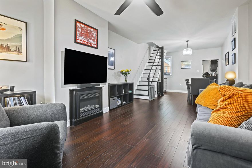 Get ready to move!!!... three floors of living space... and a basement.  3 bedrooms- 2 bedrooms on third floor one is currently used for a work from home office.  The second floor has a large bedroom  and a full bath with custom closets.  Kitchen has lots of counter space for meal prep and lots of cabinet space for storage.  Elegant dining area  off from the kitchen.... Living room with a working fireplace.  Laundry area and half bath on first floor.  Private back yard located off of kitchen, perfect for relaxing and entertaining. The basemen is unfinished and  has been waterproofed lots of storage space.  Nice neighborhood - walkable score 95 - bike score 75. Walking distance to several local restaurants and Patterson Park