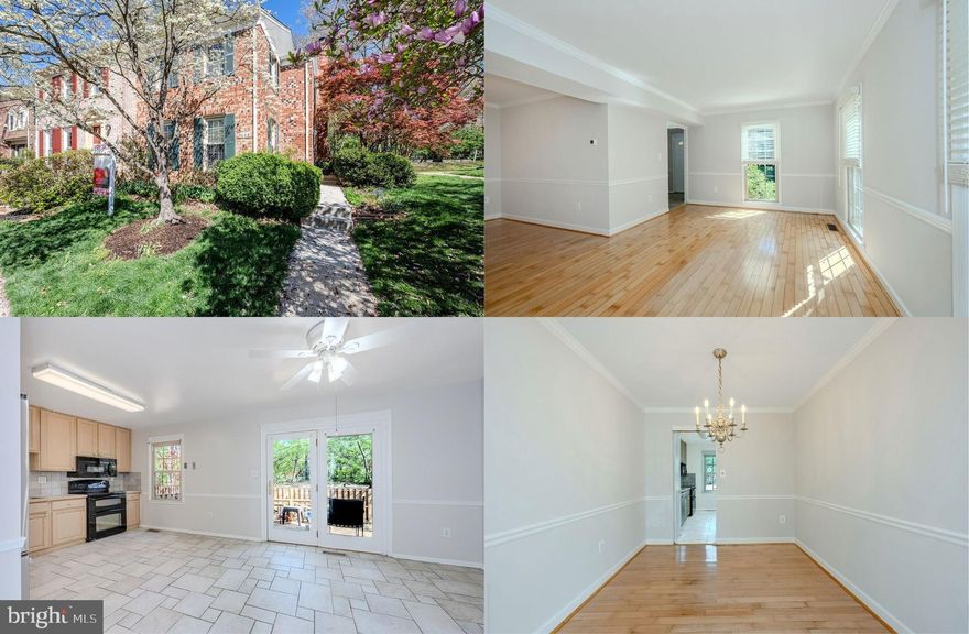 Nestled in the highly sought-after Country Creek community, this "Draper" model end-unit townhouse offers the perfect blend of a classic floorplan and amazing location. Located on a coveted corner lot and backing to wooded common area, this stately brick home features a private side entrance, multi-level deck, oversized fenced yard, and two assigned parking spaces (2042) allowing reserved and convenient parking directly in front of the home. Spanning approximately 2,295 total square feet across three finished levels, this 3 bedroom, 2 full and 2 half bath home welcomes you with a bright, open floor plan with windows on three sides, hardwood flooring, decorative moldings, and brand new soft neutral paint throughout.  The heart of the home is a well-appointed kitchen boasting a brand-new 2024 stainless steel refrigerator and 2022 stainless steel dishwasher, while layout flows seamlessly into the elegant and comfortable living and dining rooms. The rear kitchen spans the back of the home and opens to an expansive multi-level deck and fenced yard, overlooking majestic trees, an ideal oasis for weekend gatherings or quiet mornings. Hardwood flooring continues upstairs and into the spacious primary suite boasting windows on two walls, a lighted ceiling fan, separate vanity with sink, walk-in closet and ensuite bath with step-in shower and 2nd vanity. Two additional bright and cheerful bedrooms, each with hardwood flooring and lighted ceiling fans, share access to the hall bath. The lower level is spacious, featuring an expansive L-shaped finished basement that serves as a versatile recreation room or home office, while a cozy woodburning fireplace professionally cleaned and inspected this year provides warmth and invites relaxation. A second powder room adds convenience. An unfinished area with a newer front-loading washer and dryer allows space for additional storage, a workbench, and access to the home's systems. For tech-savvy buyers, the home comes equipped with a Ring doorbell. Recent high-ticket upgrades provide peace of mind, including a 2019 HVAC system, a 2020 sump pump, and a 2017 roof. Location is everything here—you are perfectly positioned directly across from the Vienna Metro and just a few blocks from Oakton High School, making your commute and daily errands a breeze. With its combination of end-unit privacy, substantial square footage, and unbeatable transit access, this is a rare opportunity to own a beautiful home in one of the area's most convenient neighborhoods.