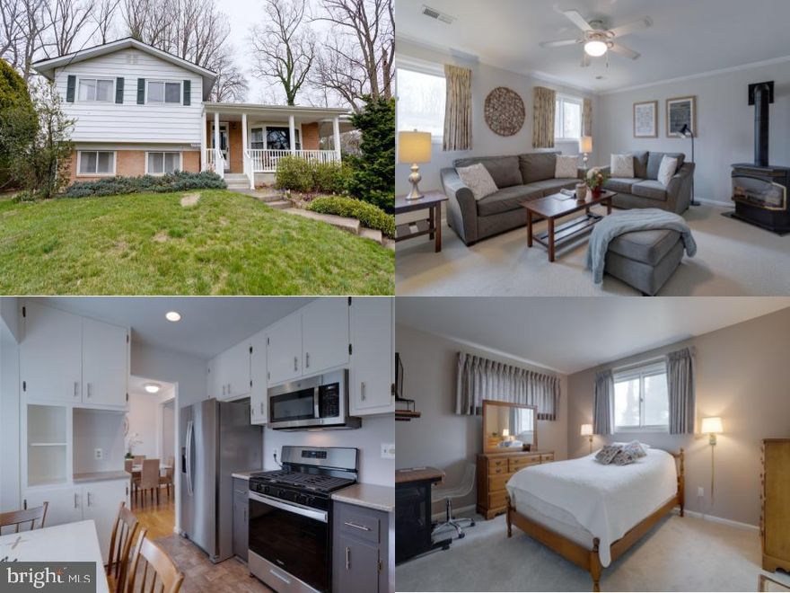 **Offer Deadline Monday 3/27 11AM**
Welcome to this charming, well maintained 3 bedroom, 2 bathroom split level home, located on a tranquil cul-de-sac that offers the perfect combination of comfort, and privacy.   As you enter the main level, you'll find a spacious and bright, sun drenched living room that leads into the dining room, and a beautifully updated kitchen that's perfect for cooking and entertaining.
Moving up to the upper level, you'll discover 3 generously sized bedrooms, each with its own unique character and charm, as well as a full bathroom.
The lower level den is a real standout feature, complete with a free-standing gas fireplace that provides both warmth and ambiance, a built-in bookcase for your reading pleasure, and a recently renovated full bathroom that's perfect for guests and family members.
Outside, the property features a lovely manicured backyard that's perfect for summer barbecues, gardening, or simply relaxing after a long day. With its excellent location on a quiet cul-de-sac, this home is the perfect place to enjoy a peaceful and comfortable lifestyle while still being close to all the amenities that make life enjoyable. 
Located just inside the beltway makes a morning commute a breeze.  Metro bus routes nearby.  Nature lovers are close to numerous parks and trails. 
Don't miss this opportunity to make this lovely home yours!