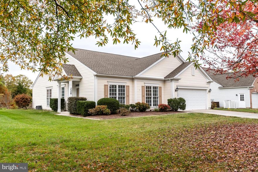 Chesapeake by Del Webb - This popular one-story Vanderbilt model features a living room/dining room combo, family room with gas fireplace, open kitchen with breakfast nook, Corian countertops,  primary suite with walk-in closet, primary bath with soaking tub, separate shower and double vanities.  Guest bedroom and bath, study, 3 season sunroom overlooking open space and pond. New carpet in bedrooms.  2 car garage, lawn irrigation, invisible fence, patio.  Roof new 2023.  55+ age restricted section of community.  Community amenities include Clubhouse with exercise rooms, library, billiards room and game room, outdoor pool, picnic areas, tennis/pickleball courts, bocce ball, horseshoe pits, putting green, exercise paths.  Enjoy an active lifestyle in this wonderful community close to downtown Easton, shopping, restaurants and medical facilities.