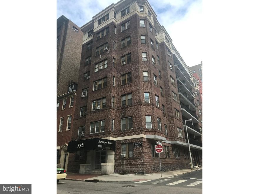 Located between the Washington Square West and Avenue of the Arts neighborhoods in Midtown, the Burlington House Apartments are in an elegant brick building at 1321 Spruce Street. Burlington House offers studio, 1 & 2 bedroom apartments. Enter each unit and you'll find hardwood floors, plenty of natural lighting, and views of the city. One block from South Broad Street, you'll be within walking distance of Rittenhouse Square, the countless restaurants & bars of Midtown, and just 3-minutes from the Broad Street Line. Each unit comes with a dishwasher. Laundry is on-site for your convenience.  Heat and water are included in the rent!!! First, last, and security deposit required to move-in. Pets welcome with fee. *Photos are of similar apartments in the same building