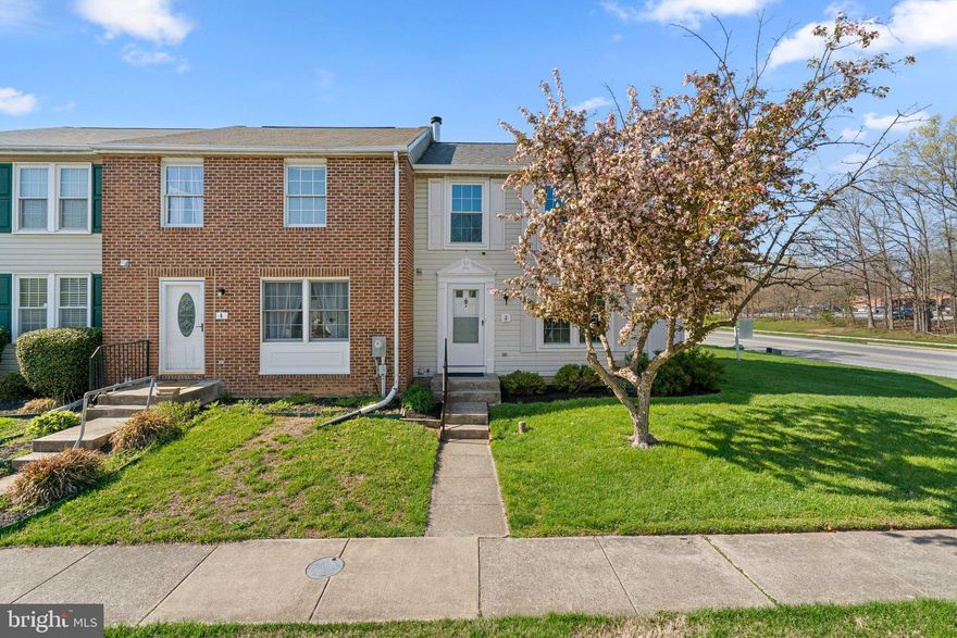 What a fantastic location for this turn key end unit! This two bedroom two and a half  bath town home is a commuters dream. Located near the marc and most major routes . The bedrooms upstairs are very generous sized . There is a cozy rec room in the basement with fireplace and place to chill. there is also a big storage/work area. They recently replaced roof, hvac and windows. This home sits on a very nice corner lot with a deck and fenced in yard just in time for the summer.