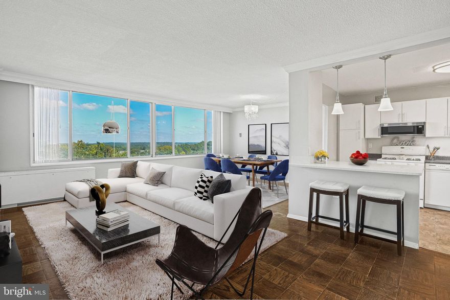 ALL UTILITIES & PARKING INCLUDED! Available immediately bright and airy 1BR/1.5BA in the popular Forum building. Wall of windows w/abundant light & panoramic view from 10th floor, open kitchen w/island and generous cabinet space, wood floor, walk-in closet, tiled bath w/soaking tub & water closet. Convenient laundry & trash chute on each floor. Walk to N Bethesda Metro, Pike & Rose shopping & dining, Harris Teeter, Giant, Target. Close to NIH, easy access to I-495 and I-270. Move-in Fee $300 & Renters Insurance Required.