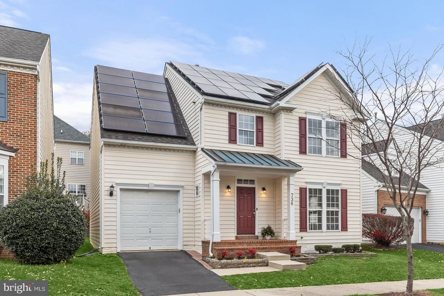 Beautiful Colonial located in the sought after, amenity rich Quince Orchard Park community.  This lovingly maintained home boasts owned solar panels for very low electricity costs, fresh interior paint throughout, new carpet, lighting, and a 1 yr. home warranty!  Enter the sun filled living and dining rooms highlighting architectural columns and accent molding creating the ideal setting for intimate gatherings.  The kitchen features a center island, granite countertops, 42 in. wood cabinetry, stainless appliances, and breakfast nook offering backyard access.  A gas burning fireplace in an elegant marble surround becomes the focal point of the off-kitchen family room.  Ascend the newly carpeted staircase and upper level to the spacious primary bedroom suite that includes a walk-in closet, and attached full bath with a soaking tub, dual vanity, and a separate shower updated with a new glass door.  Three additional bedrooms, a full bathroom, and laundry room complete this level.  The lower level provides a recreation room with custom bookcases and wet bar, a powder room, and abundant storage space.  Enjoy the many amenities that this wonderful community has to offer that include a clubhouse, swimming pool, sports courts, fitness room, and tot lot.  Nearby Discovery Park, and just minutes to The Kentlands for shopping, dining, and entertainment options.  Commuter routes I-270, I-370, and MD-119 for easy access to Baltimore and Washington D.C.