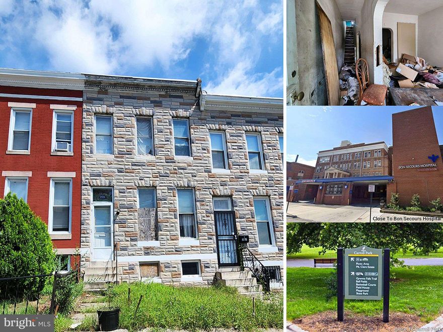 ONLINE AUCTION: Bidding begins 12/4/2025 @ 10:00 AM. Bidding ends 12/8/2025 @ 11:40 AM. List Price is Suggested Opening Bid. Deposit: $5,000.

This two-story townhouse is located in the Shipley Hill neighborhood of Baltimore City. Residents can enjoy access to nearby facilities and attractions such as the Westside Shopping Center, Carroll Park, Grace Medical Center, and West Baltimore MARC Station. The property is vacant. With its central location, it's also just a short drive from downtown Baltimore and major highways.