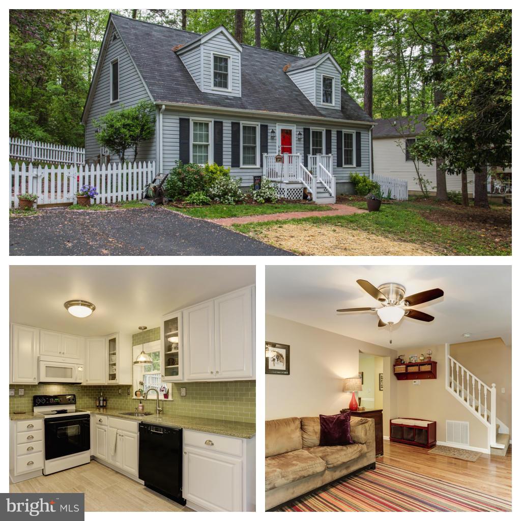 Great 1st time home! White picket fence, hardwood floors, 4 bedrooms & 2 remodeled full baths. Beautiful Kitchen w/white cabinets.dura ceramic tile floors, granite counter tops & backsplash. New Washer & Dryer! Nice size bedrooms, room for an office & play room. Brick patio, flowering trees, corner lot, shed & landscaped! 1 Year home Warranty. Ready to Move In! Close to Pax River!