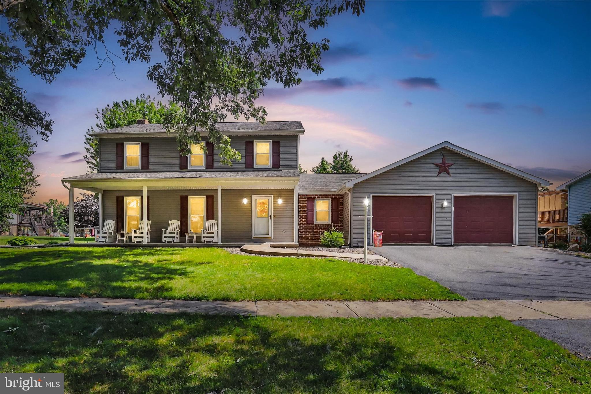 This colonial house is situated in a tranquil development, offering ample space and a range of amenities. It comprises three bedrooms, three full bathrooms, and two half bathrooms. The kitchen features an island with a sink and an eat-in area, a dining table, and a formal dining room. Additionally, there is a spacious living room with a natural gas fireplace. The laundry room includes a full bath, a tub sink, a security safe, a washer, and a dryer. The master bedroom has a deck that extends to the master bathroom and a walk-in closet. A partially finished basement is available, equipped with a wet bar. The property also includes an in-ground swimming pool, a vinyl-fenced backyard, a screened-in back porch with a ceiling fan, and two sheds. The oversized two-car garage provides ample storage space, including a refrigerator and freezer, a work bench, and cabinets. The front porch offers a relaxing area with four chairs that remain. The property underwent a recent siding furnace replacement, and it is powered by a heat pump, forced hot air, natural gas, and solar panels on the rear roof with a transferable contract. This comprehensive suite of features ensures a comfortable and desirable living experience. Come take a look.
Sale Contingent on seller finding suitable housing. Have been looking diligently. And may have found something already.