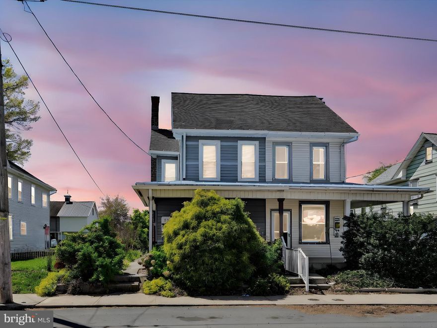 Semi-deatched in Palmyra Borough!  Come and see this nicely sized Semi...sit on the covered front porch to watch the world pass by.  Some hardwood in the LR and perhaps more under the upstairs carpet.  Large windows throughout let loads of light in.  Enjoy the kitchen with the  triple door to the back patio.  3 bedrooms upstairs with a full bath (an additional half bath is just off the kitchen).  Attic could be finished space if you need room to expand.  2 bays in the garage are yours...one is perfect for storing equipment and gear - the other for your car.  Home is solid but you'll want to bring your paint brush and update colors to your liking.