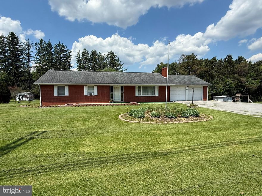 Charming and well-maintained ranch home offering 3 bedrooms, 2.5 baths, and plenty of space both inside and out! Situated on a beautiful half-acre lot, this home features a full finished basement perfect for entertaining, a recreation area, or a home office setup. The primary bedroom includes its own private half bath and dual closets. The upstairs hallway offers exceptional storage with three closets — including a cedar-lined gun closet for added character and convenience. Enjoy the ease of one-floor living with the added bonus of a finished lower level and ample outdoor space to relax, garden, play, or entertain. This property combines comfort, storage, and versatility in a desirable brick ranch-style design!