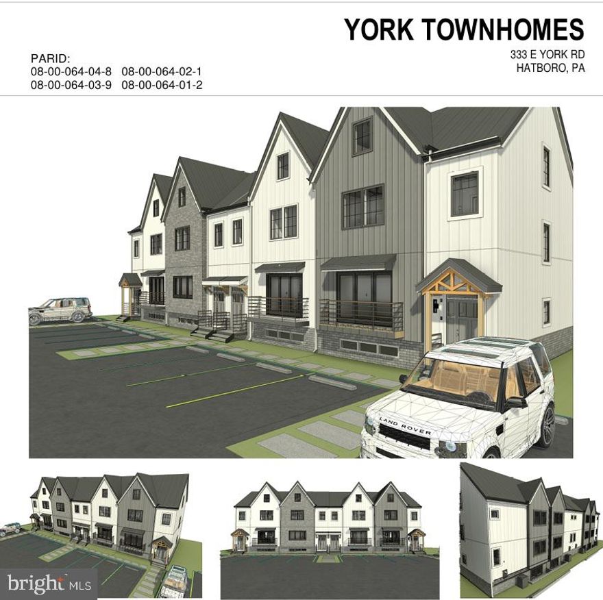 ATTENTION INVESTORS, BUILDERS, DEVELOPERS!! - APPROVED 4 Townhome build in rapidly growing Hatboro Borough which is #7 on the list of Philadelphia up and coming towns with real estate growth and business potentional.  There are nearly 200 new apartments that have been built and being built with new business and new schools being compeleted in Hatboro-Horshams Blue-Ribbon school district.  Full plans and Borough approval with variances already in place.  Turnkey opportunity to build 4 new townshomes.  Each 3 beds with optional 4th/office on 3rd floor.  2200 sqft with basement.  Call listing agent for details.