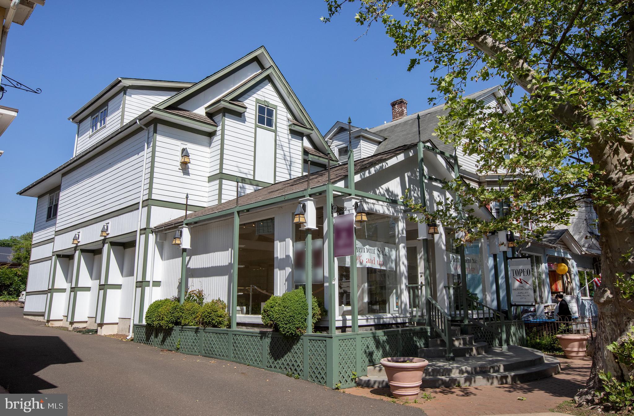 A prime location which has supported a thriving business for over 30 years, available for the first time in decades as we wind down for retirement, this finely updated and renovated building enjoys huge display windows facing tons of foot and vehicle traffic in downtown historic New Hope Borough. Three floors of commercial space offers plenty of showroom space and back office / storage, and possibly the potential to convert to an income-producing apartment on the second/third floors (buyers are responsible for all due diligence surrounding zoning research, seller and broker represent nothing regarding feasibility of this concept). Three off-street parking spaces and an ADA accessible ramp make this updated and modern building unique to the limited offerings in downtown. Bring your existing business or start up concept to a thriving downtown that has seen incredible investment in hospitality, entertainment, restaurant, and retail businesses. Located ideally between Philadelphia and NYC, historic New Hope and its sister city Lambertville, NJ across the river are a year-round destination for tourists and is well supported by a high net worth local population.