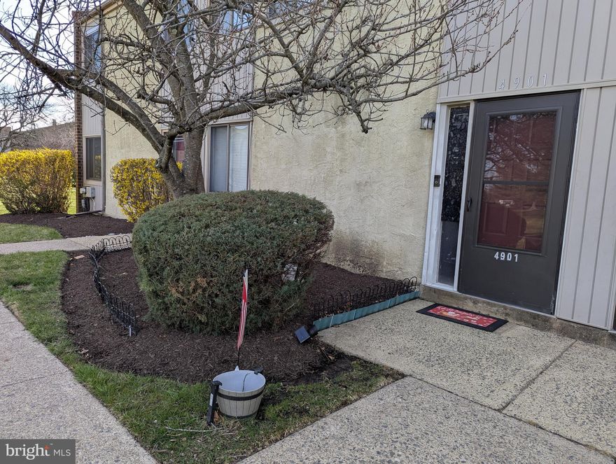 Welcome to 4901 Oxford Court in Coventry Green! This spacious townhome is conveniently located in the  Neshaminy Valley section of Bensalem and includes a large living area, designated dining space, kitchen, utility room and half bath on the first level.  The second floor features the primary bedroom with ample closet space and attic access, along with a full bath.    There are two additional bedrooms with large closets on this level that share a well finished hall bath.   The front of the home is nicely landscaped and offers a great view of the courtyard where you can enjoy the beauty of the blooming Cherry Blossoms in season.   There is additional green space at the back of the home as well as a small fenced-in area ideal for entertaining.