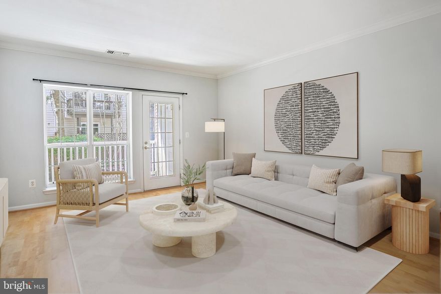 Tucked within the desirable Palazzo at Park Center, unit 1212 offers a rare combination of privacy, convenience, and effortless style. Positioned at the end of the building, the home enjoys a quieter setting. This one-bedroom, one-bathroom spacious unit with brand new carpet features a thoughtfully designed open layout with a spacious living area accented by crown molding and seamless access to a private balcony—an ideal extension of the living space. The kitchen is both functional and refined, featuring granite countertops, stainless steel appliances, and a breakfast bar perfect for casual dining or entertaining. The generously sized bedroom includes ample closet space and connects to a well-appointed full bathroom with in-unit laundry for added convenience.This secure, elevator building offers a full suite of amenities, including a fitness center, a resort-style pool with sun and shaded areas, and a resident clubhouse. Assigned garage parking is also included! With quick access to I-395, Shirlington, and Old Town, this location offers seamless connectivity while maintaining a peaceful, community-oriented feel. Schedule your showing today!