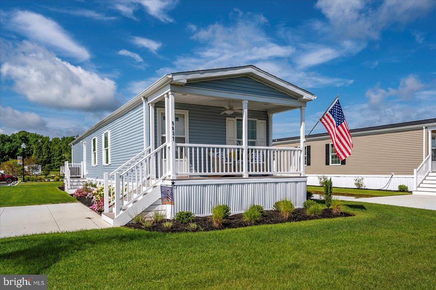 Live the Salt Life – Just Minutes from Ocean City! Welcome to effortless coastal living in the highly sought-after Salt Life Community, where you're just 2.4 miles from the Ocean City boardwalk, world-class amusements, and local dining hotspots. Whether you're looking for a year-round residence or a weekend escape, this brand new 2-bedroom, 2-bath manufactured home blends modern comfort with unbeatable convenience. Step inside to discover luxury vinyl plank flooring, elegant crown molding, and a designer-upgraded kitchen—all crafted with comfort and style in mind. The oversized living area flows seamlessly onto a covered front porch, perfect for soaking in salt air breezes or entertaining guests. But the real highlight? The resort-style amenities. Spend your days lounging by the community swimming pool, strolling the walking boardwalk, or relaxing in the pavilion—all just steps from your front door. Whether you're drawn by the beach, the lifestyle, or the low-maintenance ease of new construction, this home delivers it all. Discover what it means to live the Salt Life—schedule your private tour today. Photos of furnished unit are a similar model in the community.