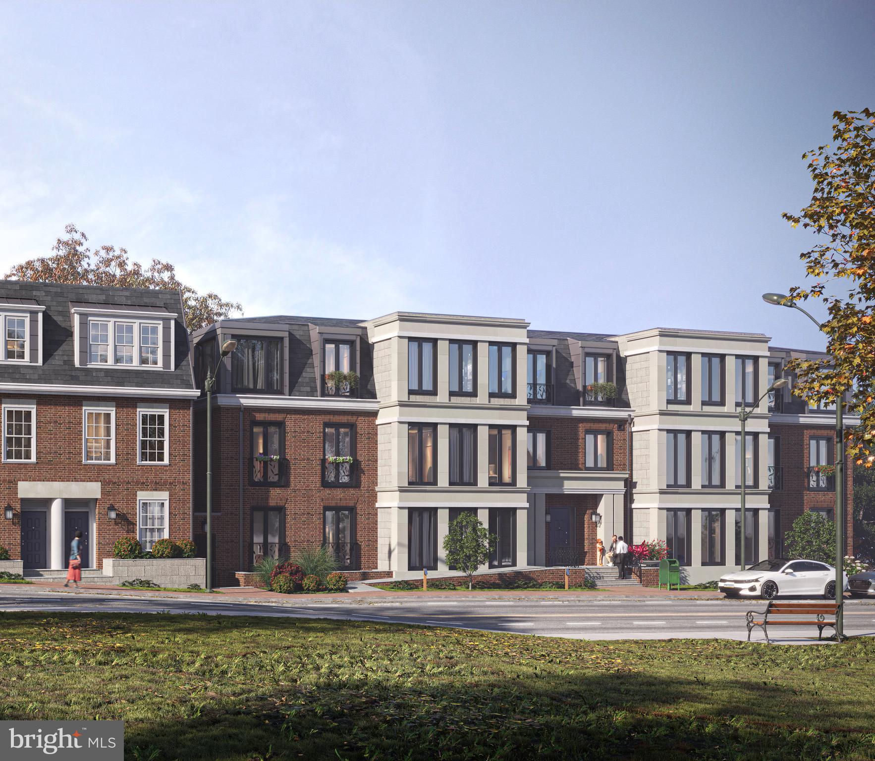 Expected showroom available July of 2025: “The Jefferson.” A luxury Condominium steps to downtown Rockville. The Jefferson is an elegant historic building transformed into an intimate condominium association with 12 residences. Each residence consists of 2BR+den, 2.5BA, main living area 11’ ceilings, Bosch kitchen appliances, Porcelanosa bathrooms, quartz countertops, reserved parking spaces, and storage unit. Residences will range between 1180-1406 sq ft. Some units will include a balcony. Indoor two-car tandem parking spots with electric charging station available. Close proximity to Rockville Town Center, metro and MARC train. Condo fee will include water, sewer, gas, insurance, building maintenance, and parking.