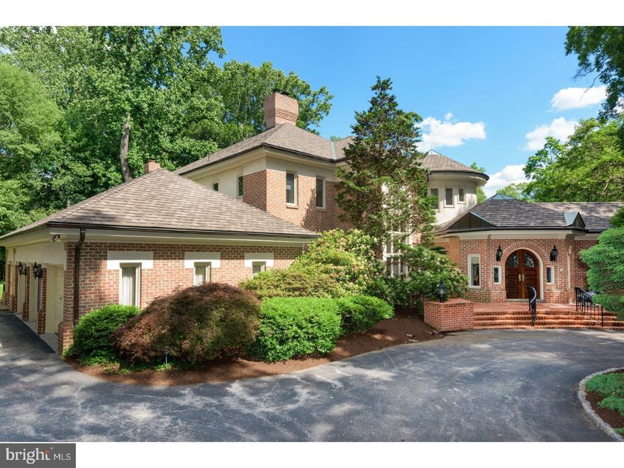 Exceptional location, inspired architectural design & the superior craftsmanship of Hallowell Construction Company combine to create a spectacular fully custom 5 bed 6/2 bath residence as current in terms of flr plan, finishes, formal & informal areas today as it was when completed in 1988. This brick house is set off a long tree lined drive on a flat 2.37 acre parcel ringed by evergreen trees for privacy. The residence is unique as it is in an estate caliber neighborhood & walkable to Haverford Square, the Merion Cricket Club, the Haverford School, & the R5 train line. Marked by an investment in the details that matter, this home offers dramatic spaces, high ceilings on all 3 finished lvls, richly stained chevron & parquetry flring, substantial millwork & plaster walls. A step down 2 story GR is brightened by natural light from multiple exposures while achieving warmth & focus through an elegant wood burning marble crafted FP. The formal DR, impressively scaled for entertaining, opens to a deep brick terrace & beyond to the private rear lawn. A swinging service door accesses the Joanne Hudson designed Kitchen w/ lacquered natural wood cabinets, highest level appliances & an adjacent Brkfst Area. Steps away from the Kit is the Fmly Rm featuring custom cabinetry & a wood burning FP. 2 independent 1st lvl Suites each w/ full baths, provide a truly flexible flrplan ideal for an expanded fmly & guest space or home offices. Well positioned frm both the kit & fmly entrance is a fully outfitted Laundry Rm w/ add'l refrigerator & a convenient laundry shoot frm the 2nd flr. The main flr is completed by a handsome Lib. w/ a deep bay window off the main Foyer. 2 sweeping stairs lead to a deluxe Master Suite w/ extensive custom built-ins & elegant Marble Bath. 3 add'l fmly bdrms & 2 full baths, one en-suite, & several outfitted closets are also found on this 2nd lvl. A flred attic w/ traditional stair access & 2 cedar closets provides generous primary storage. The LL offers important informal rec space w/ large seated bar, full bath & French drs to the terrace & gardens. 2 large storage areas, 1 with 2 cedar closets, & easily accessible mechanicals open to the finished portion on this lvl. A pristine brick European styled home w/ sprawling flat manicured lawns is presented in turn key condition. Carefully maintained thru-out the years of ownership & substantially upgraded w/ generator, new security system, various mechanicals, & Grand Manor roof replaced in 2015.
