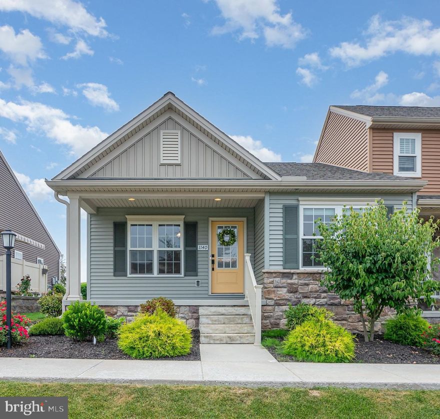 Welcome to Union Station, a charming and walkable community offering an array of amenities including shopping, local dining, a craft brewery, hair studio and scenic walking trails—all just steps from your front door. This beautifully crafted end-unit, one-story townhome, built in 2020, provides low-maintenance, move-in ready living with an open-concept layout filled with natural light.
The stylish kitchen features granite countertops, gas cooking, a breakfast bar that comfortably seats three, and plenty of space for cooking and entertaining. The spacious dining area flows seamlessly into the bright, inviting living room—creating the perfect setting for everyday living and gatherings with friends and family.
The primary suite is a peaceful retreat, complete with a ceiling fan, walk-in closet, additional closet, and an en-suite bath with a stall shower. The second bedroom, located just off the full bathroom, is perfect for guests or works well as a home office. Luxury vinyl plank flooring adds warmth and durability throughout the main living areas, while plush carpet in the bedrooms offers added comfort.
A large unfinished basement with an egress window presents endless possibilities—whether you envision a home gym, media room, or extra living space tailored to your needs. Additional highlights include a main-level laundry room, washer, dryer, kitchen refrigerator and freezer included, neutral paint tones, custom blinds, ceiling fans, and both a covered front porch and side porch ideal for outdoor relaxation.
Beautiful landscaping with vivid flowers adds to the curb appeal, and the oversized one-car garage offers additional storage space. Centrally located in Lower Paxton Township near major highways, restaurants, and shopping—and only 8 miles from Hershey Medical Center—this home offers the perfect blend of convenience, comfort, and charm. Located within the Central Dauphin School District, this property is ready to welcome you. Don’t miss your chance to make it yours!