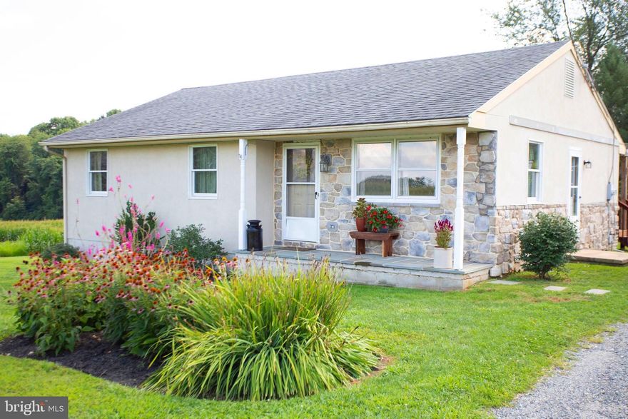 This well maintained ranch sits on a quiet, private, 1.3 acre setting surrounded by farmland.  Enter the front door into a large open living, dining, kitchen area.  The kitchen features plenty of cabinets and counter space along with a pantry closet.  Large bedrooms and a full bath with a huge linen closet all on single floor living.  Relax on the large deck out back in this peaceful setting.   The full basement is partially finished and has a sliding door bringing in plenty of sunlight.  Newer septic system (2019) and new central air conditioning (2020).  This home is ready for new owners to move in.  Sale is contingent upon seller finding suitable housing.