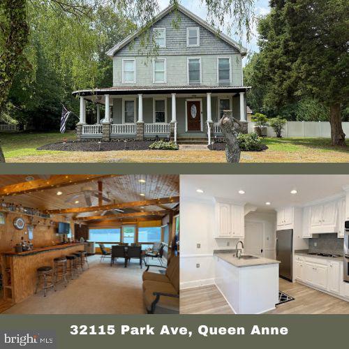 Discover a truly unique opportunity in the picturesque town of Queen Anne with this enchanting Victorian gem. Offering over 3,000 sq. ft. of thoughtfully updated living space on just over an acre, this home combines timeless character with modern functionality. The property includes a spacious detached shop and a 2-car detached garage—providing ample room to grow, create, and savor the charm of small-town life.
Step through the welcoming foyer onto gleaming newer hardwood floors and into a formal living room anchored by a striking stone-and-marble fireplace. The kitchen blends period charm with contemporary conveniences, featuring modern appliances, abundant cabinetry, and a dedicated laundry/pantry for added utility. Just off the kitchen, the third bedroom suite offers a versatile in-law option with its own living area, walk-in closet, and full bath. House features a 3 zoned hvac.
The screened rear porch is a true showstopper, complete with a generous bar, barbecue setup, and access to the partially fenced backyard—ideal for entertaining. The yard also includes a deck and a small pool area, waiting for a little care to shine once again.
Upstairs, you’ll find two spacious bedrooms, an updated full bath, and a luxurious primary suite with a spa-inspired en-suite bath. Indulge in the soaking tub, steam shower, and an organized walk-in closet with custom built-ins.
Venture up the spiral staircase to the open third-floor retreat—complete with its own full bath—perfect as a playroom, studio, or private guest suite.
The home has undergone significant interior renovations and upgrades over the years. Now it’s your chance to bring that same vision and creativity to the exterior and make this iconic beauty truly your own.