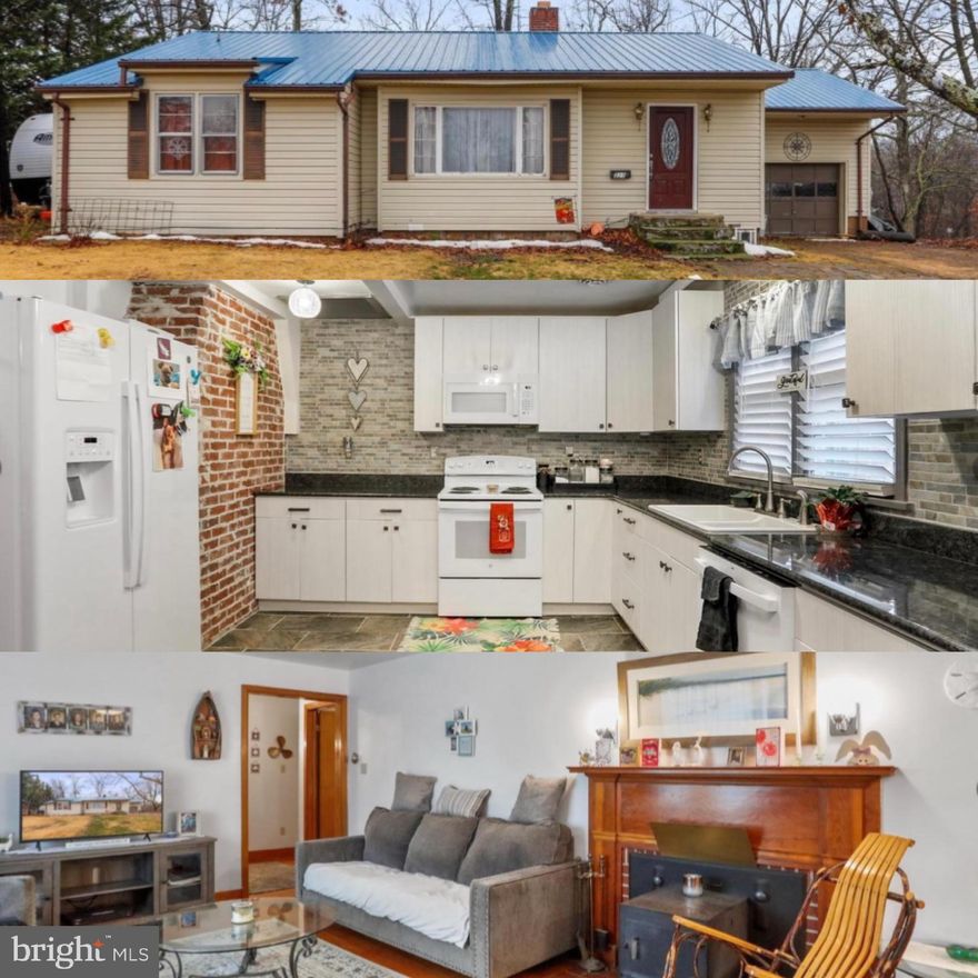 Come and check out this ranch style home with a ton of new upgrades! Located in the lovely Homewood Addition area on Woodland Way, this home sits peacefully on a nice partially wooded lot that is within a minute's drive to downtown Romney. The home boasts one level living and a long list of brand new improvements. To start, the kitchen has been completely remodeled with brand new appliances. There is a combination pantry/laundry closet that is conveniently located right off of the back door into the kitchen. The electric has been upgraded. A metal roof was installed in 2023. There is new plumbing and septic lines. The full bathroom has been remodeled. The living room boasts the original wood floors and a wood stove has been added to the original fireplace to cut the heating costs and supplement on those extra chilly days. The dining room area still has a charming recessed dish cabinet. The old oil furnace was removed and replaced with a new HVAC pump in 2022.  A water heater was also installed in 2022. There is an attached garage with 10' + high ceilings and a workshop bench. There is also a second wood stove located in the attached garage. There is a metal shed that will convey with the property for bonus storage.