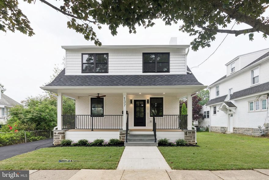 Nestled on a quiet, tree-lined block in the heart of Havertown and steps away from the center of the action, 137 E Benedict Ave is a stunning, fully restored Craftsman-style home offering 4 spacious bedrooms and 3.5 beautifully designed bathrooms. Sitting on an oversized, landscaped lot with a charming covered porch and detached oversized one-car garage, this home combines timeless curb appeal with modern luxury. Step inside and discover a thoughtfully designed floor plan with high-end finishes throughout and everything brand new from top to bottom. The main level welcomes you with charming living area ideal for entertaining, complemented by designer details and abundant natural light. This area flows beautifully into the well appointed outdoor covered patio overlooking your private lot. The chef's kitchen features ample cabinetry, premium appliances and an oversized island perfect for gathering. A convenient powder room and access to the expansive backyard complete the main floor. Upstairs, the three secondary spacious bedrooms offer comfort for the whole family, while the primary suite serves as a private retreat with a luxurious en-suite bath. Also conveniently located upstairs is the laundry area. The finished basement adds flexible living space ideal for a media room, home gym, or play area. With a coveted location close to parks, schools, and everything Havertown has to offer, 137 E Benedict Ave is ready to welcome you home. Delivery within 45 days. Interior photos are of another home designed and built by Seller of similar quality. Schedule your tour today!