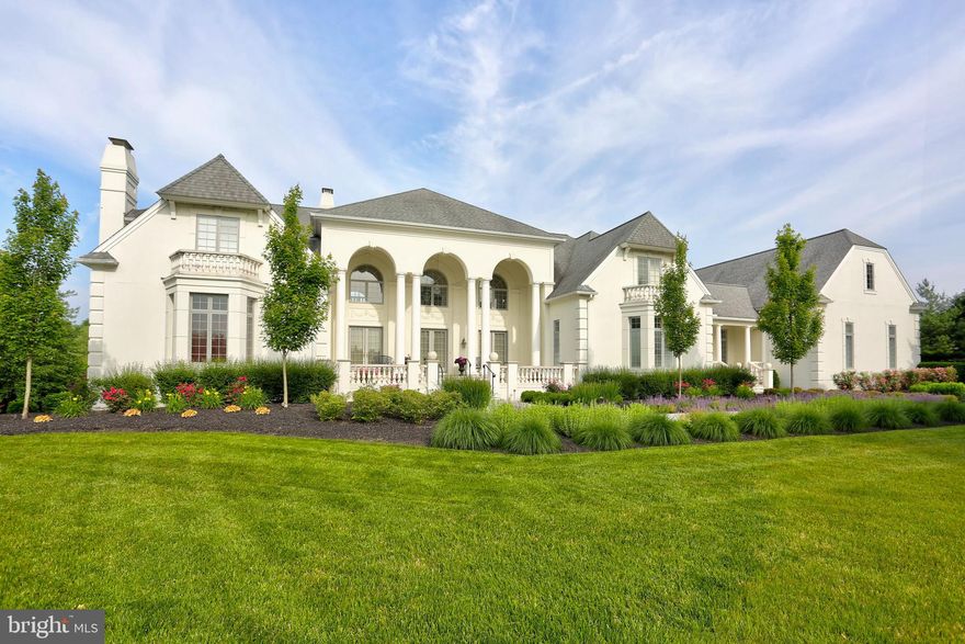 Just minutes from Hershey, 1 mile from Bent Creek CC, This is SCHOLZ DESIGN's most cherished home plan. Majestic and commanding with classic Palladian-style sweeping arches, stunning balconies, and soaring window walls.  FIRST FLOOR MASTER SUITE.  Follow your dreams and enter the door through the colonnaded temple front and marvel at the balanced architecture, richly appointed interior, and quiet refinement in every room.  The ambiance is perfect for intimate and large social gatherings, with a sunny breakfast area, masterfully designed upper level BR suites, and wide array of interior appointments.  Situated on just over 2 acres with a stream bordering the rear of the property,  this magnificent SHOLZ DESIGN Home welcomes a family or couple desiring a magnificent lifestyle and ample space for entertaining guests.  All rooms and hallways in this Italian Renaissance, Southern Garden style mansion are warm and cozy, yet large, airy and light. 12000sf with 10000+sf finished.  Indoor parking for 8 vehicles, 4 of which are climate-controlled and all have floor drains, indoor faucets and central vac outlets to accommodate indoor car care.  Every finish you desire...Custom-laid marble, granite, travertine, and Italian tile floors throughout main level with radiant heat installed underneath all, custom millwork throughout, 5 bedroom suites, each with marble bath, custom glass shower doors, and 3 have porcelain whirlpool tubs..More than 100 PELLA windows and 18 PELLA exterior doors. All interior doors are 9 ft. solid core with 4 panels of custom plant-on moldings, Swarovski crystal handles, and Baldwin Brass hinges.  Waterford Crystal chandeliers, 2 of which are installed on lift cables for easy lowering/cleaning. Window treatments of silk, as you will find in the recently renovated Paris Ritz Carlton. Custom wall paint includes murals, and tasteful use of gold and silver  leaf, as well as an "aging" technique used by master painters. Fresh, current paint colors and finishes throughout!