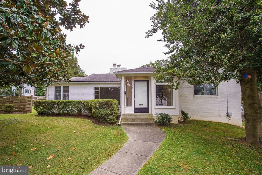 WALKING DISTANCE TO FRIENDSHIP HEIGHTS METRO! Residential setting just a block off River Road; Kitchen  UPGRADED WITH QUARTZ COUNTER, TILE BACKSPLASH AND STOVE has cute breakfast nook with windows all around; Medium sized bedroom with en-suite bath; two more bedrooms and a RECENTLY REMODELED HALL BATH; Den/Sun room too! Alley behind the house and off street parking. Paver Patio; spacious rec room plus half bath on lower level. Lots of storage downstairs. Friendly neighborhood.