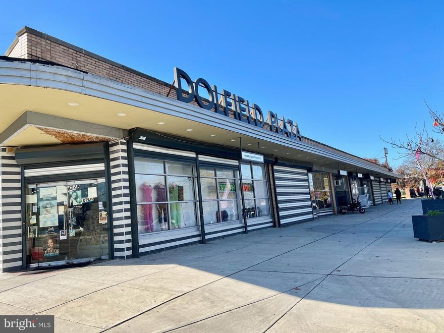 Investor/Owner lease opportunity. One unit available immediately for leasing as retail space, +/- 1350 sf each, at Dolfield Plaza shopping center, a building of total eleven units. Zoned C-2. Location at a busy traffic and walkable intersection of Dolfield Ave and W Cold Spring Ln. Across from the Post Office at Dolfield Ave. Close to Loyola College. Ten units are rented by long term tenants doing various retail business as Beauty supplies, Barber shop, Carry out restaurant, Pharmacy, Day care and a Medical clinic. Tenant to verify usage permit with the City. Minimum lease term is 2 years. This entire 11 unit shopping center is also available for sale listing MDBA 2066118.
