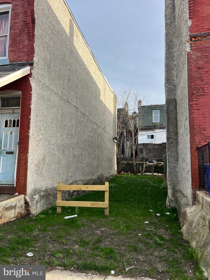 1 building lot between 2 homes ready for what's next! Will it be a new home or an extension of your yard or a community garden?